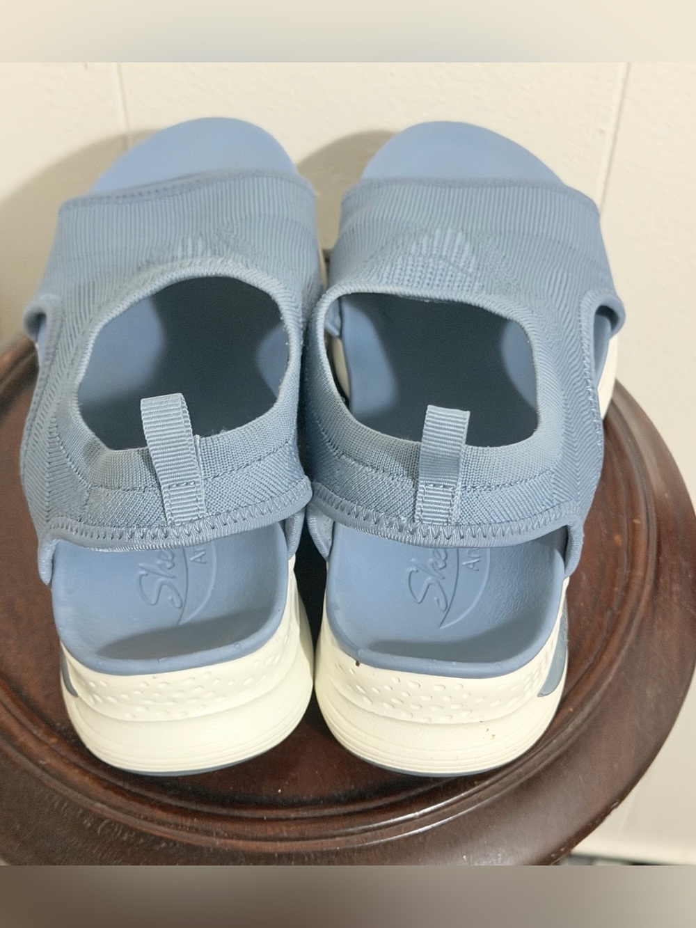 Women's Lightweight Knit Slingback Sandal in Dusty Blue - Picture 8 of 11